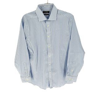 Lauren Ralph Lauren Black Label Shirt Mens 16 Blue Performance Stretch Slim Fit